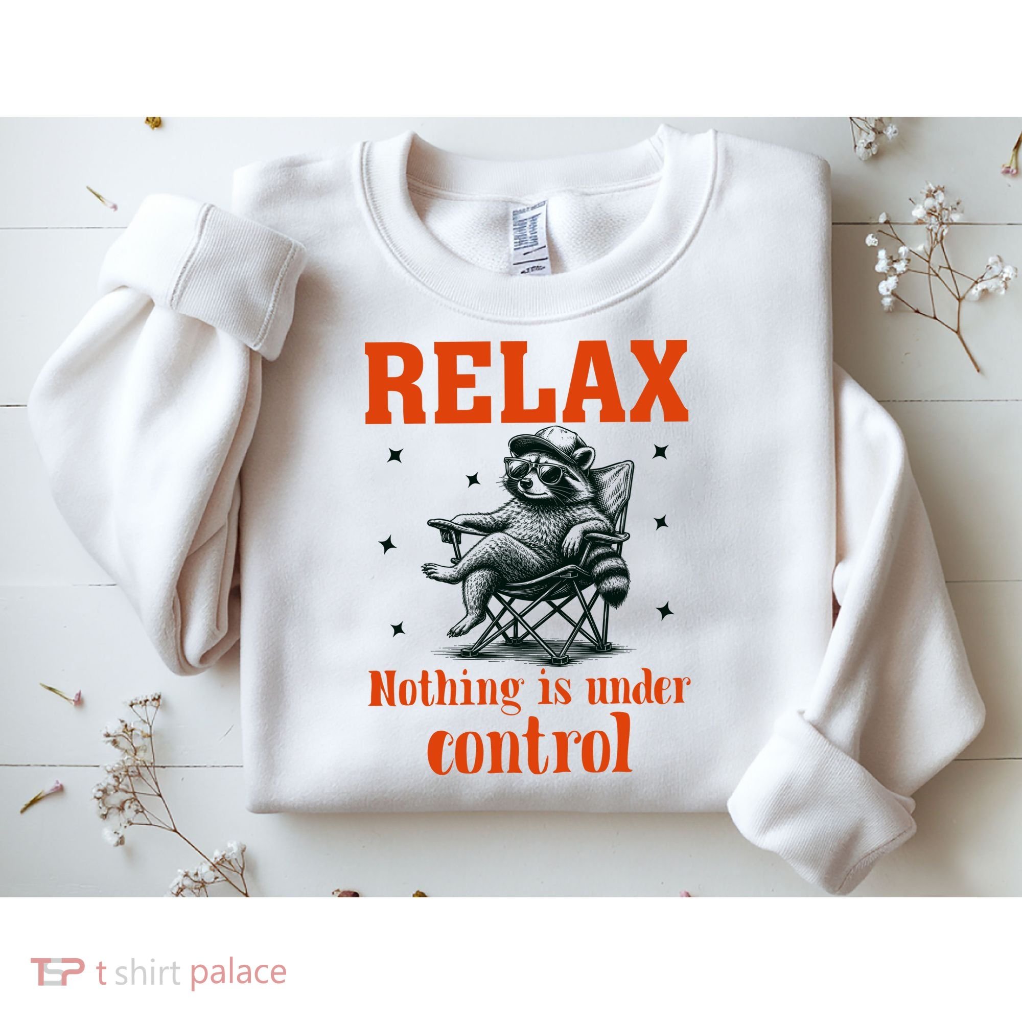 Raccoon Relax Nothing Under Control Sweatshirt