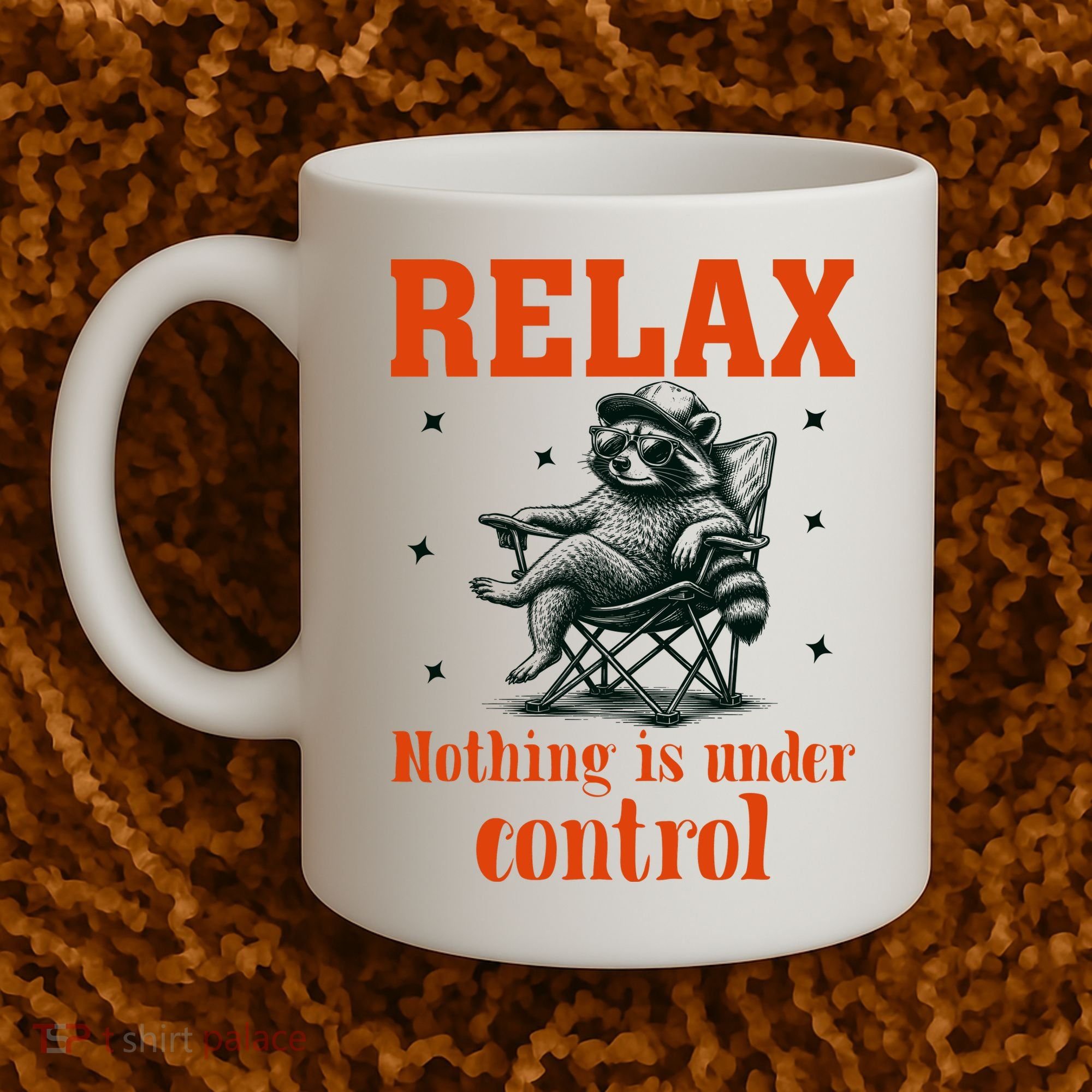 Raccoon Relax Nothing Under Control Coffee Mug