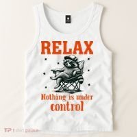 Raccoon Relax Nothing Under Control Tank Top thumb 2