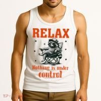 Raccoon Relax Nothing Under Control Tank Top thumb 3