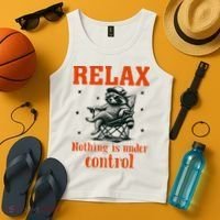 Raccoon Relax Nothing Under Control Tank Top thumb 4