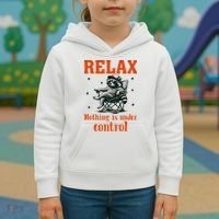 Raccoon Relax Nothing Under Control Kids Hoodie thumb 3