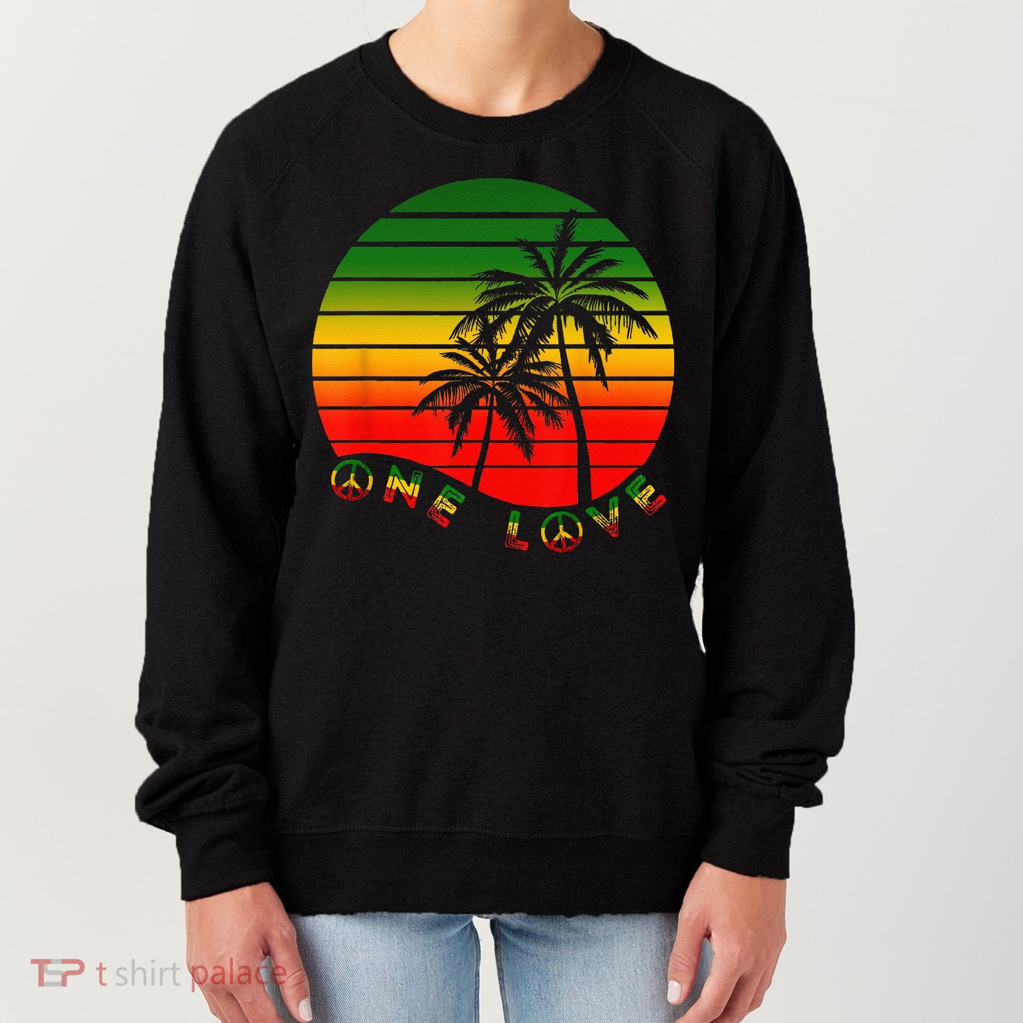 Rasta Reggae One Love Palms Reggaeton Rastafarian Pride Women's Sweatshirt