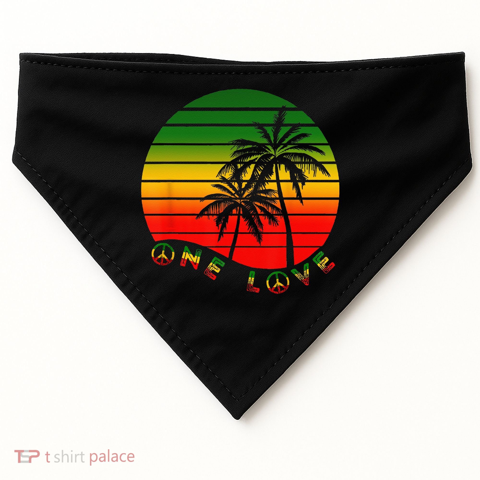 Rasta Reggae One Love Palms Reggaeton Rastafarian Pride USA-Made Doggie Bandana
