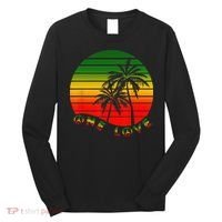 Rasta Reggae One Love Palms Reggaeton Rastafarian Pride Long Sleeve Shirt thumb 0