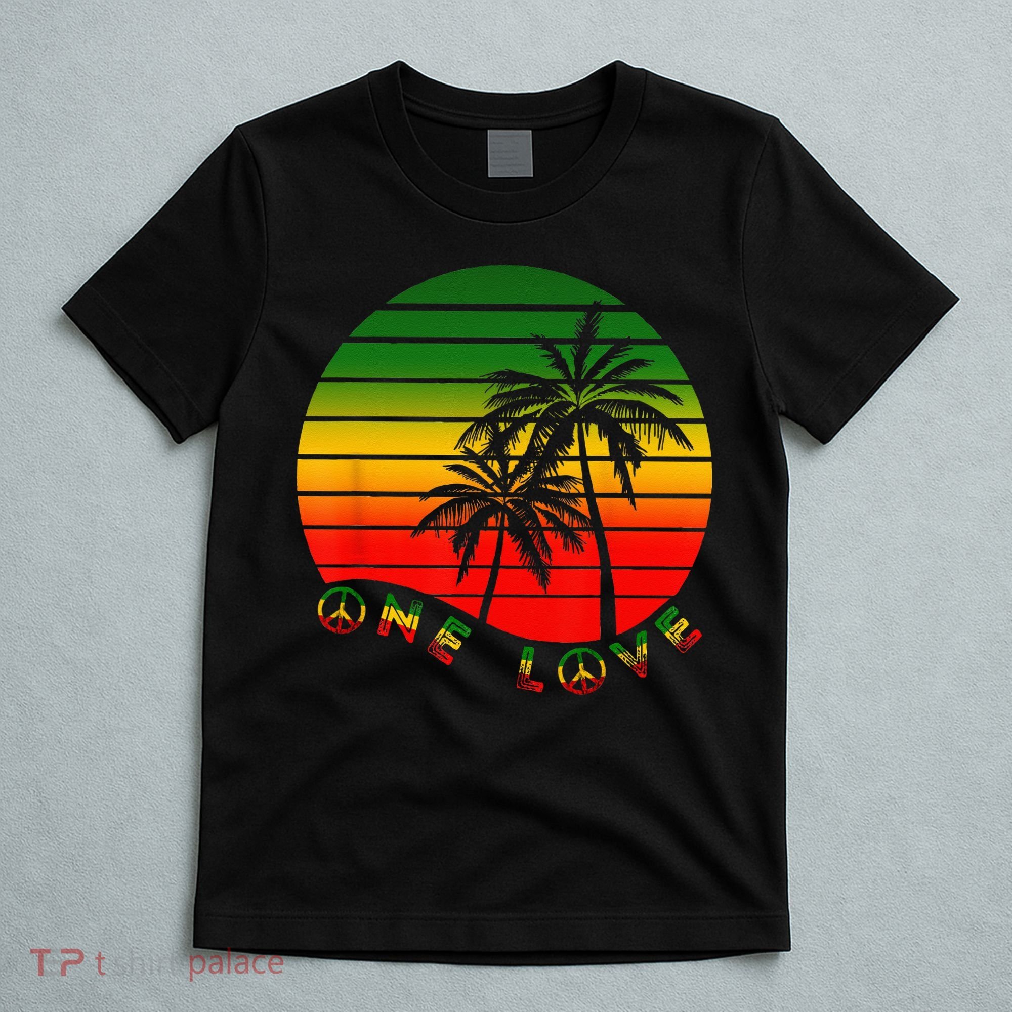Rasta Reggae One Love Palms Reggaeton Rastafarian Pride T-Shirt