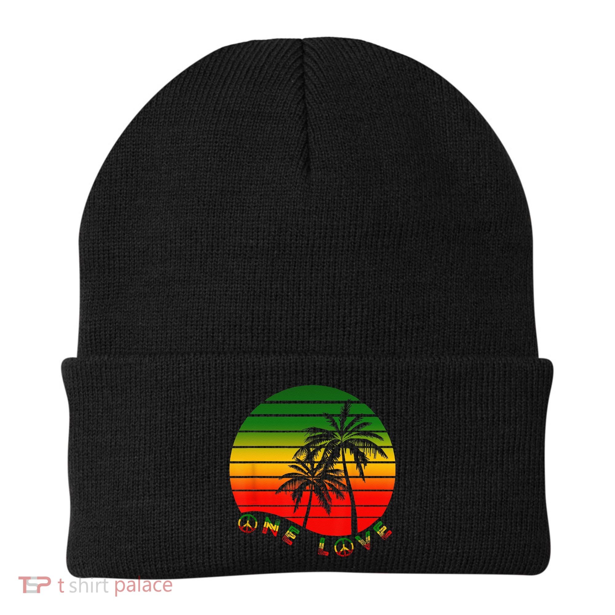 Rasta Reggae One Love Palms Reggaeton Rastafarian Pride Beanie