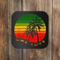 Rasta Reggae One Love Palms Reggaeton Rastafarian Pride Coaster thumb 0