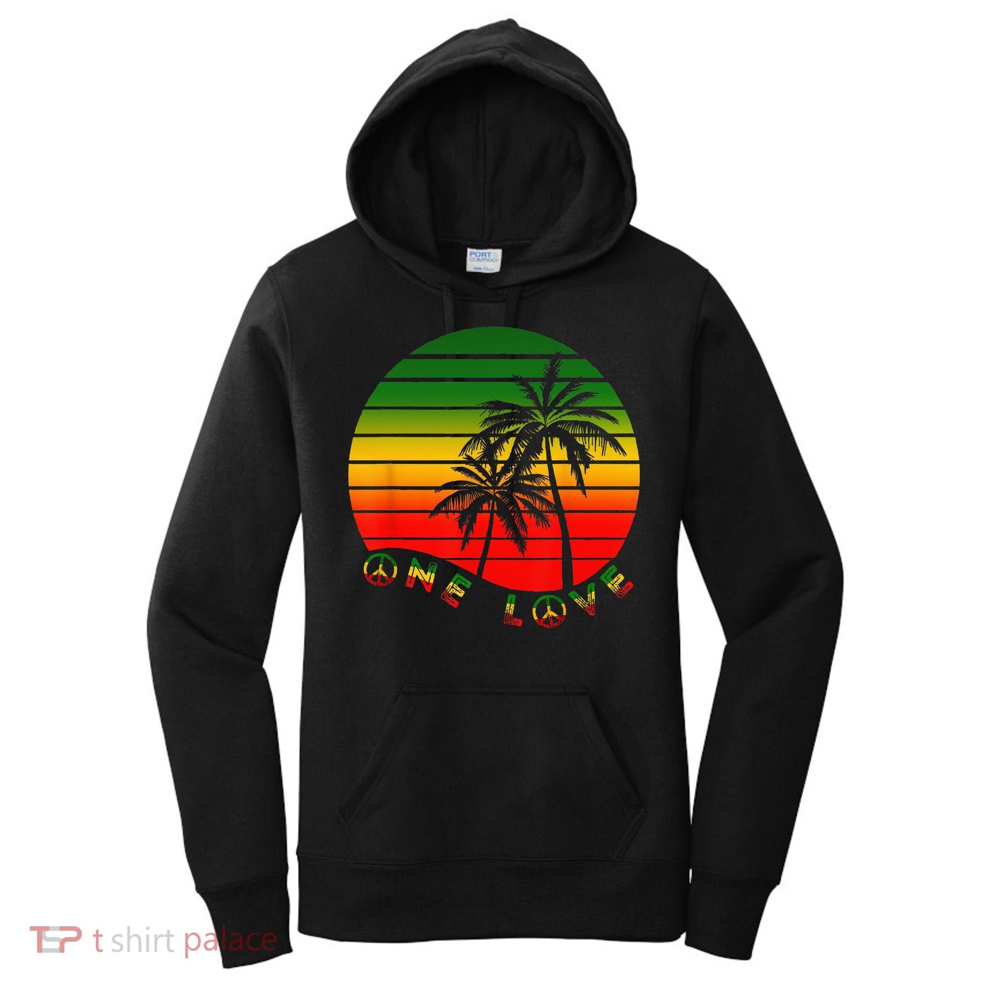 Rasta Reggae One Love Palms Reggaeton Rastafarian Pride Women's Hoodie