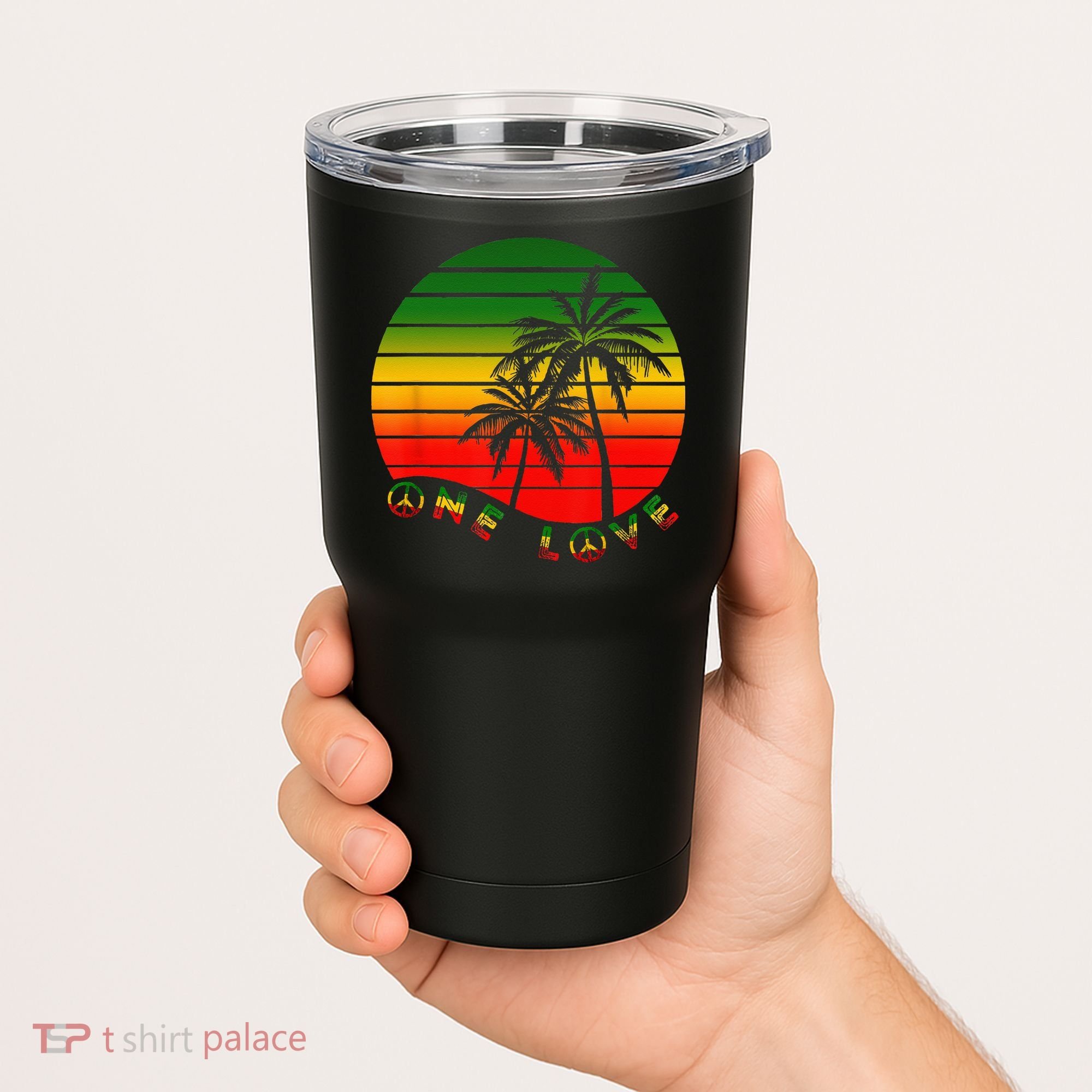 Rasta Reggae One Love Palms Reggaeton Rastafarian Pride Tumbler