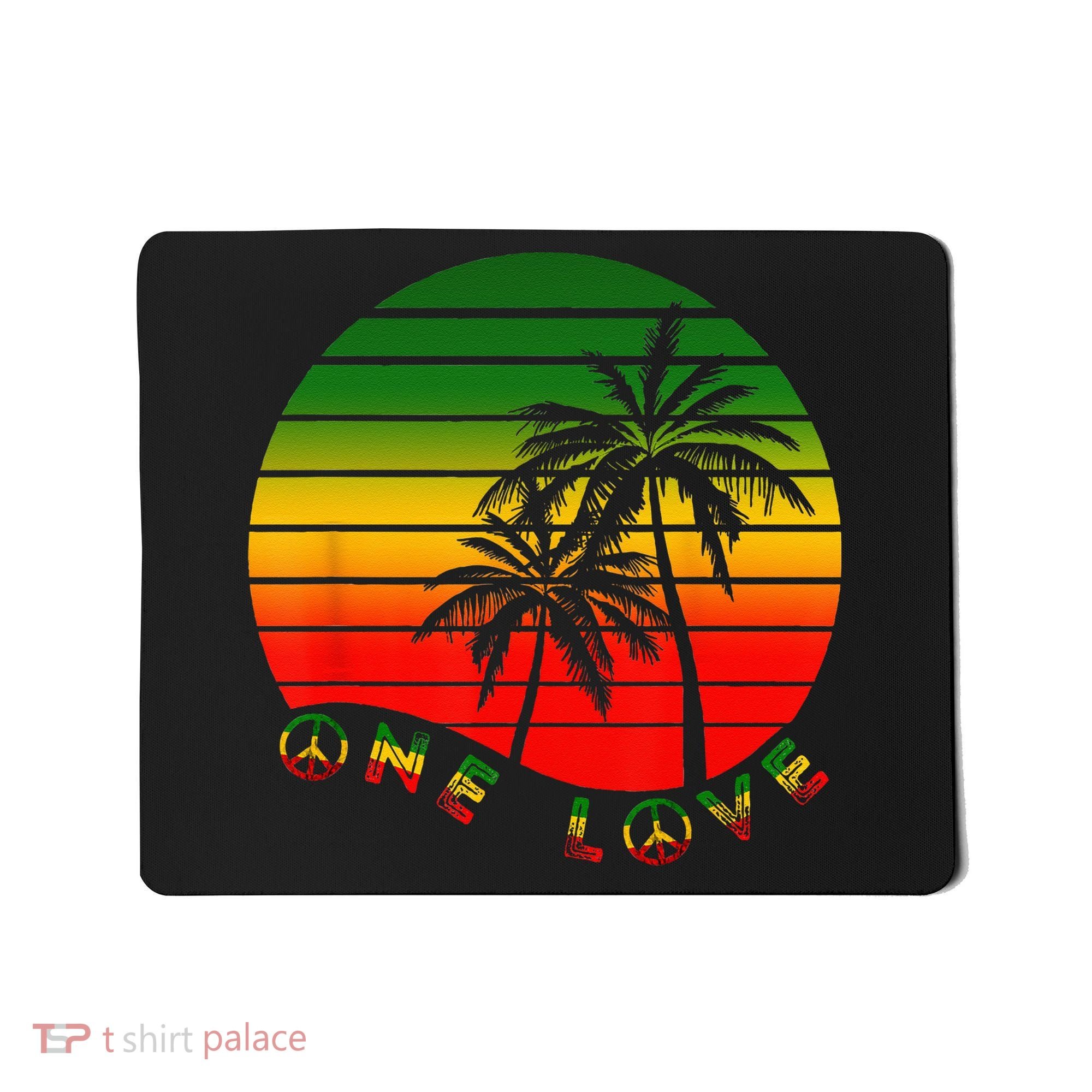 Rasta Reggae One Love Palms Reggaeton Rastafarian Pride Mousepad