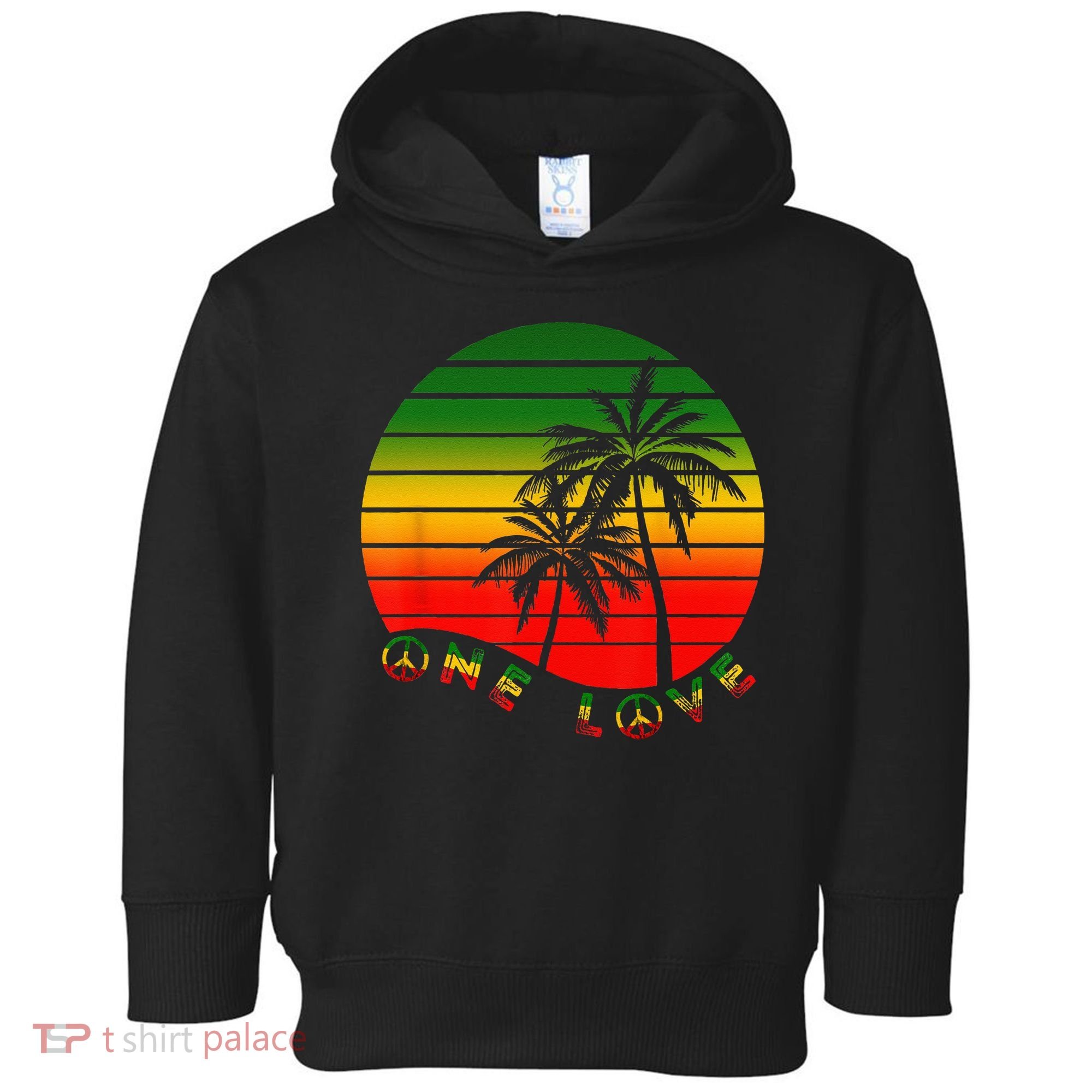 Rasta Reggae One Love Palms Reggaeton Rastafarian Pride Toddler Hoodie