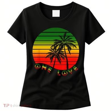 Rasta Reggae One Love Palms Reggaeton Rastafarian Pride Women's T-Shirt