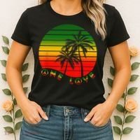 Rasta Reggae One Love Palms Reggaeton Rastafarian Pride Women's T-Shirt thumb 2