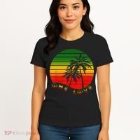 Rasta Reggae One Love Palms Reggaeton Rastafarian Pride Women's T-Shirt thumb 4