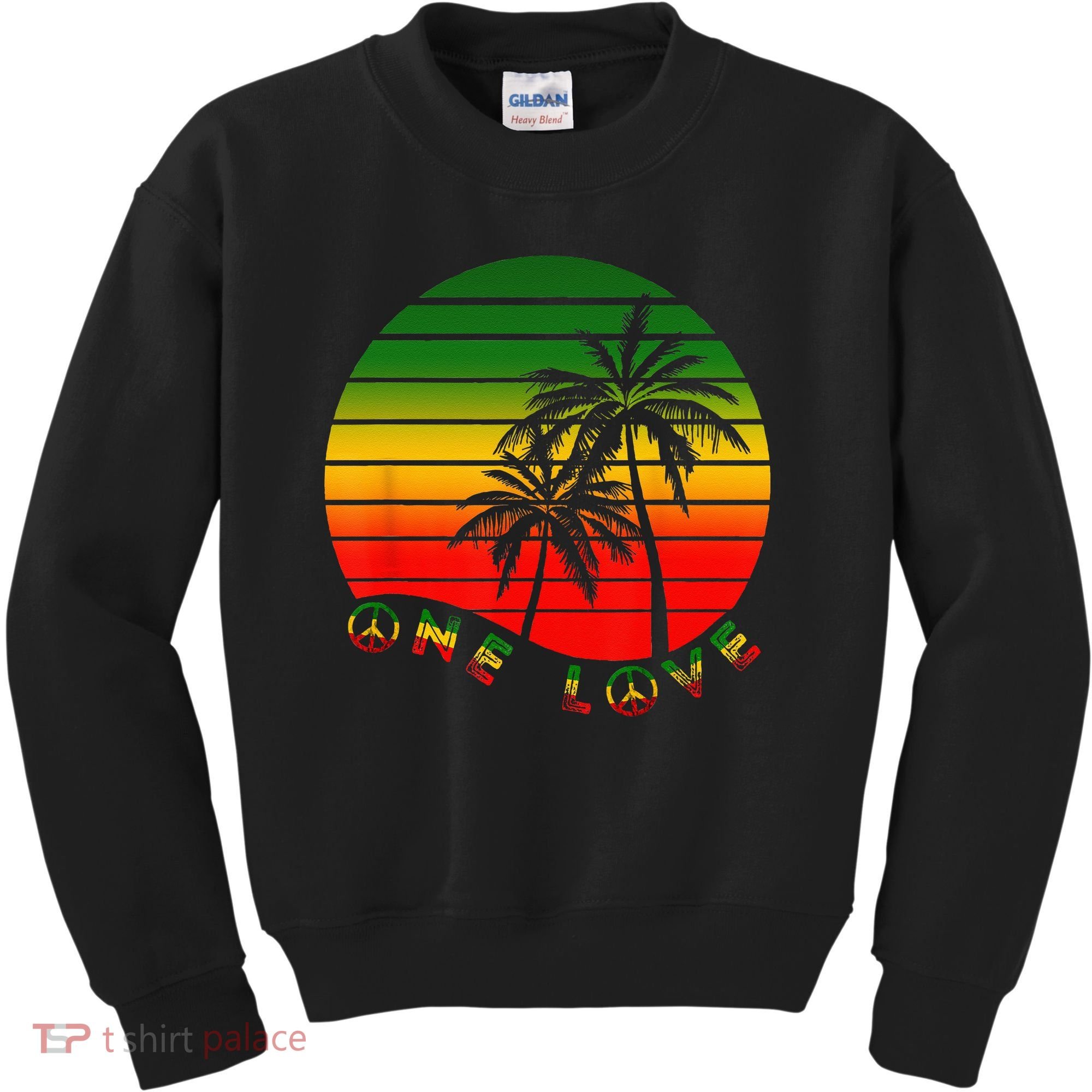 Rasta Reggae One Love Palms Reggaeton Rastafarian Pride Kids Sweatshirt