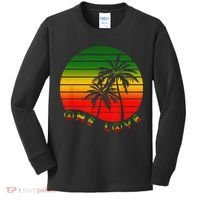 Rasta Reggae One Love Palms Reggaeton Rastafarian Pride Kids Long Sleeve Shirt thumb 0