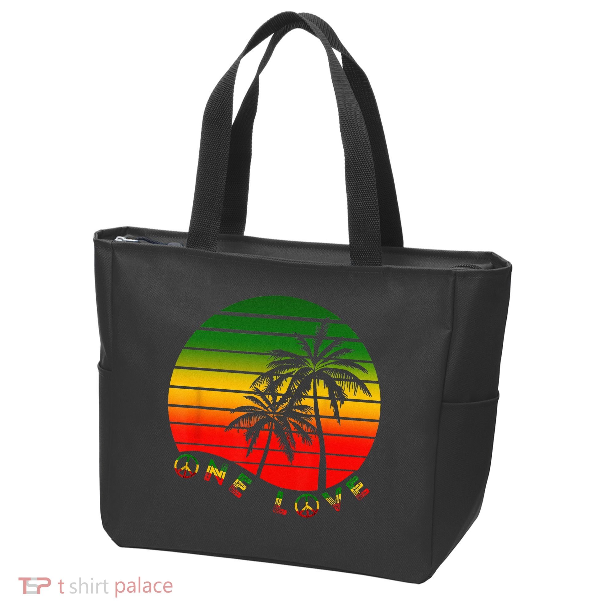 Rasta Reggae One Love Palms Reggaeton Rastafarian Pride Tote Bag