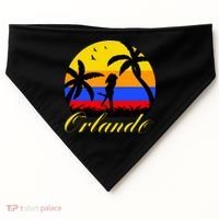 Retro Romantic Orlando Sunset USA-Made Doggie Bandana thumb 0