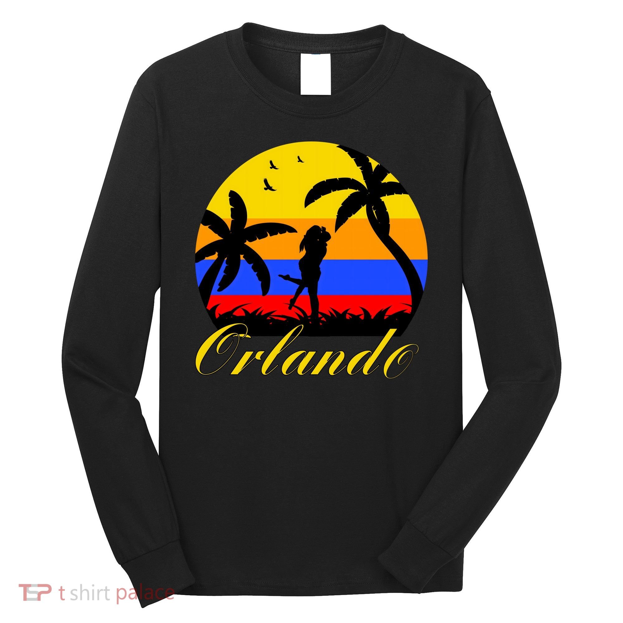 Retro Romantic Orlando Sunset Long Sleeve Shirt