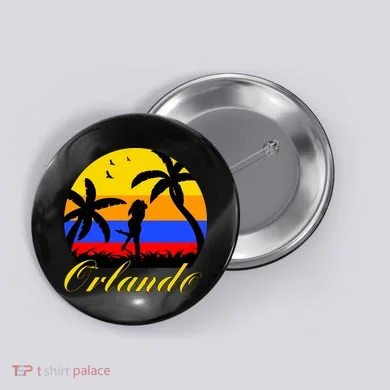 Retro Romantic Orlando Sunset Button