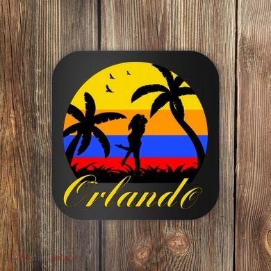 Retro Romantic Orlando Sunset Coaster