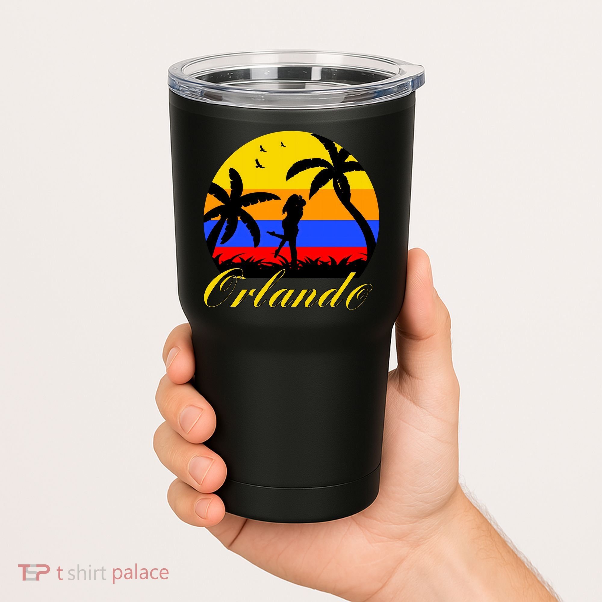 Retro Romantic Orlando Sunset Tumbler