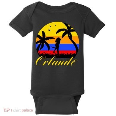 Retro Romantic Orlando Sunset Baby Bodysuit
