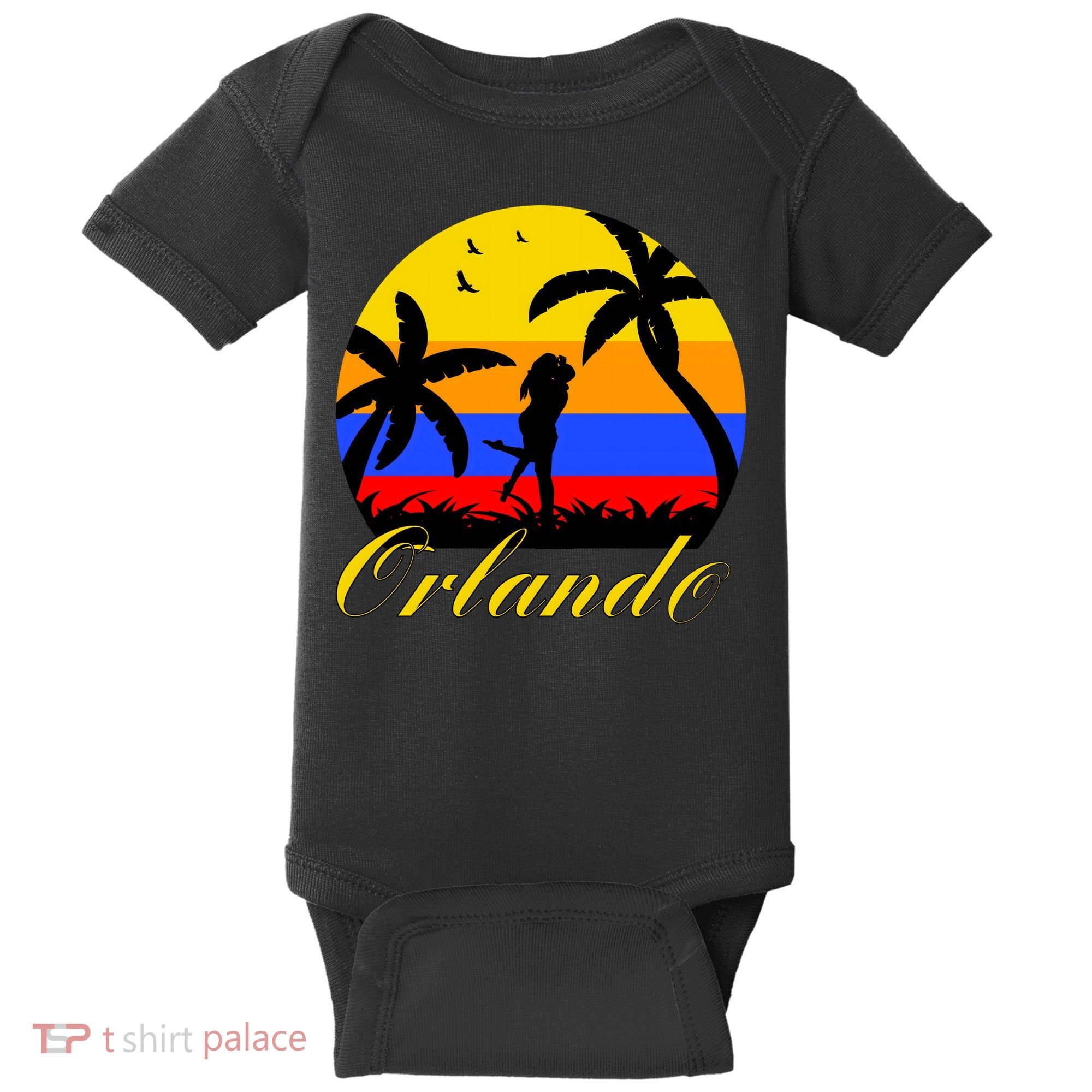 Retro Romantic Orlando Sunset Baby Bodysuit