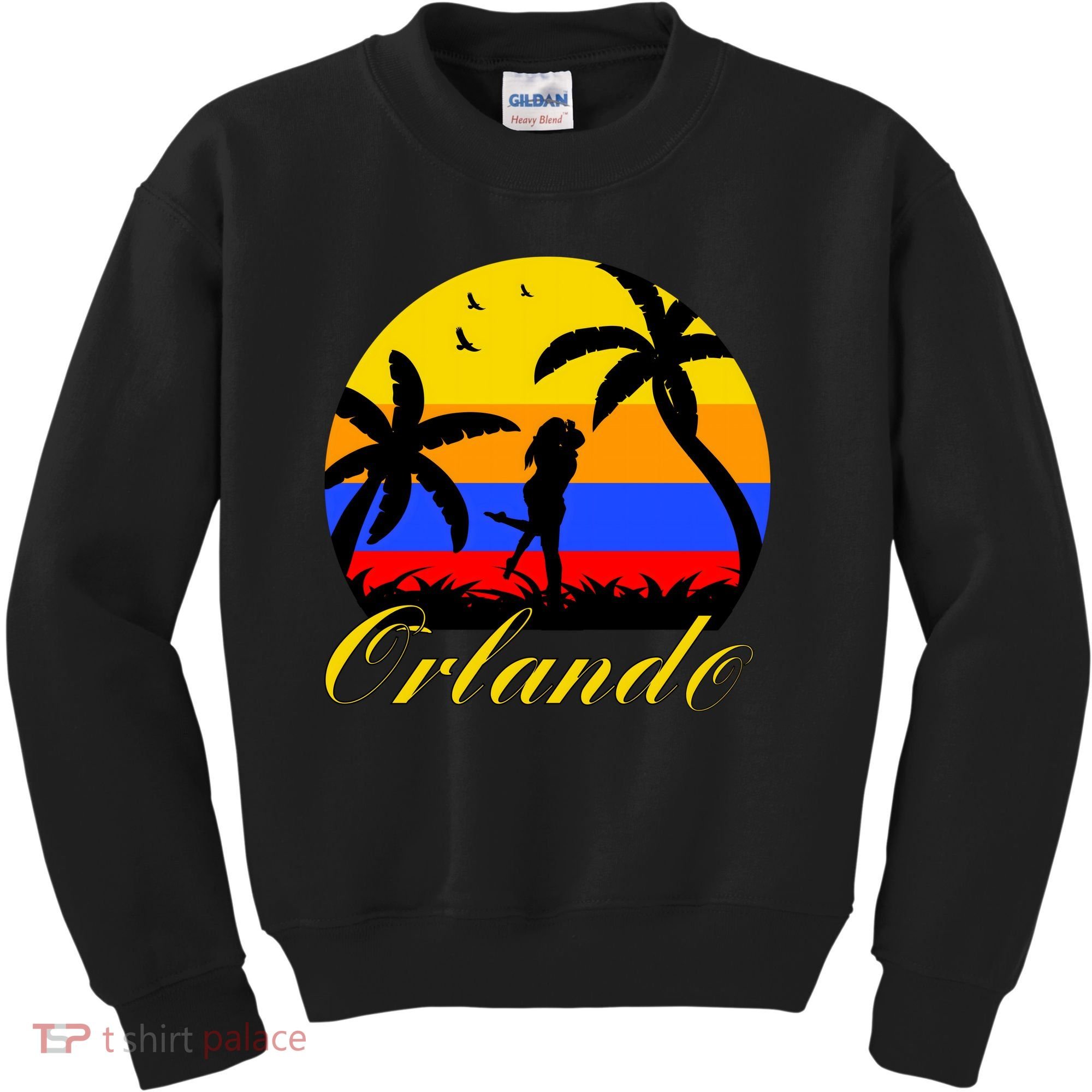 Retro Romantic Orlando Sunset Kids Sweatshirt