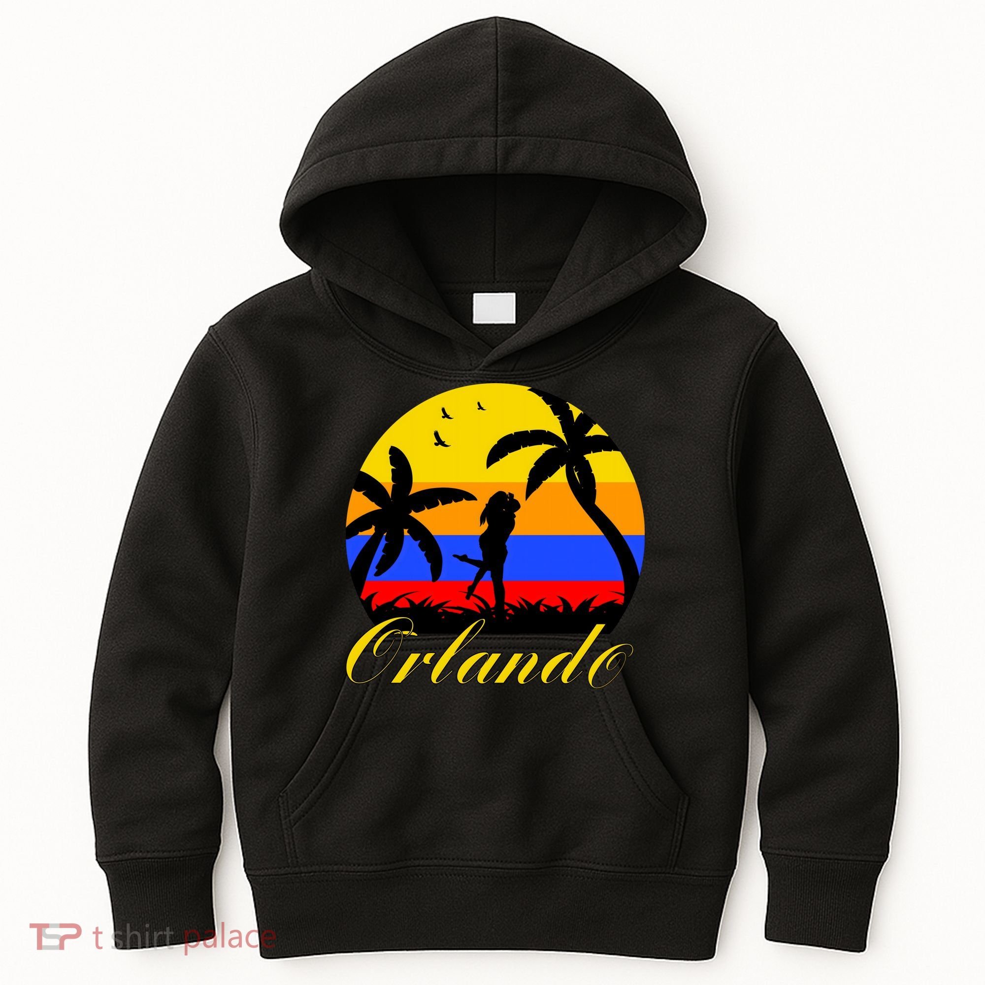 Retro Romantic Orlando Sunset Kids Hoodie