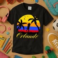 Retro Romantic Orlando Sunset Kids T-Shirt thumb 3