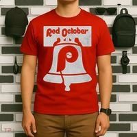 Retro Red October Philly_ Philadelphia Vintage Fan Baseball T-Shirt thumb 6