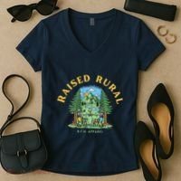 Raised Rural Outdoorsy Women's V-Neck T-Shirt thumb 2
