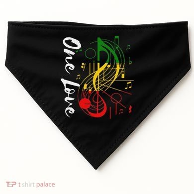 Reggae Rastafari One Pride Love USA-Made Doggie Bandana