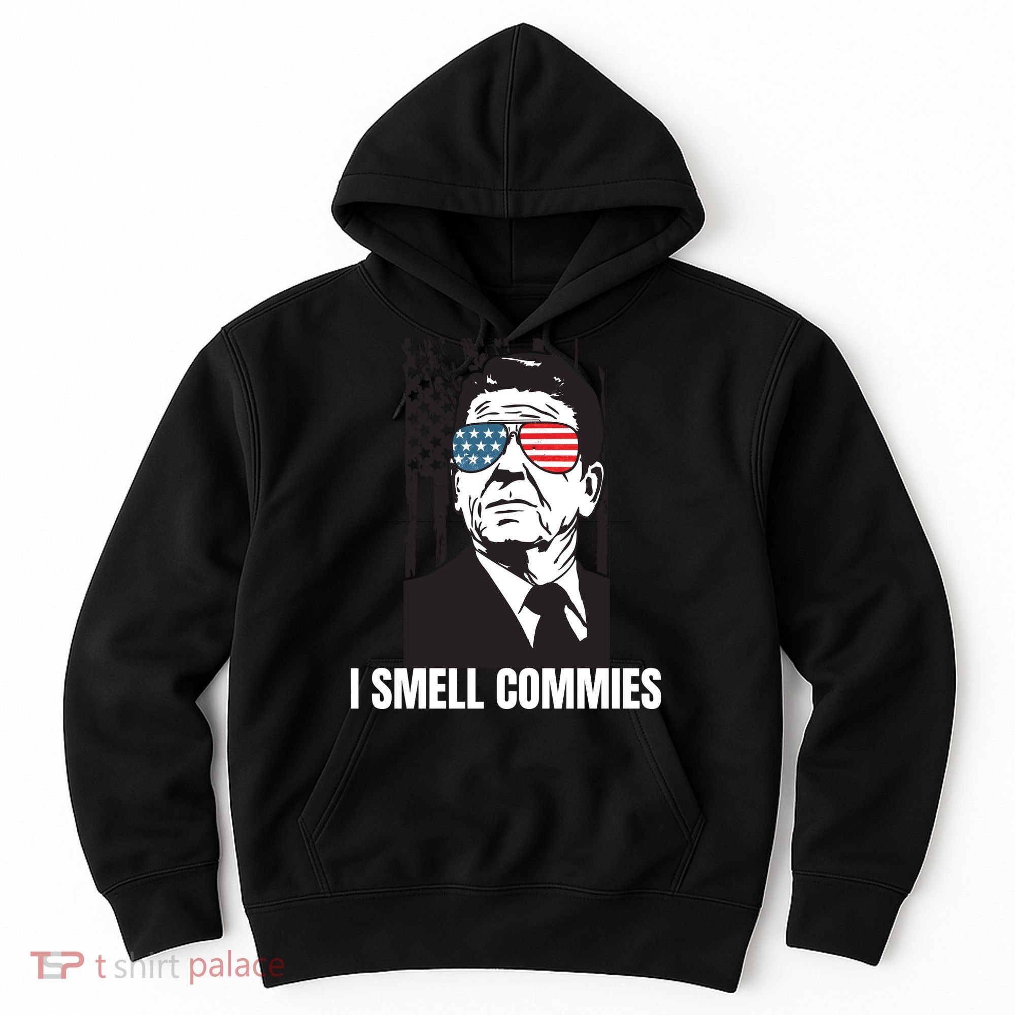 Ronald Reagan President I Smell Commies, Political Humor Hoodie