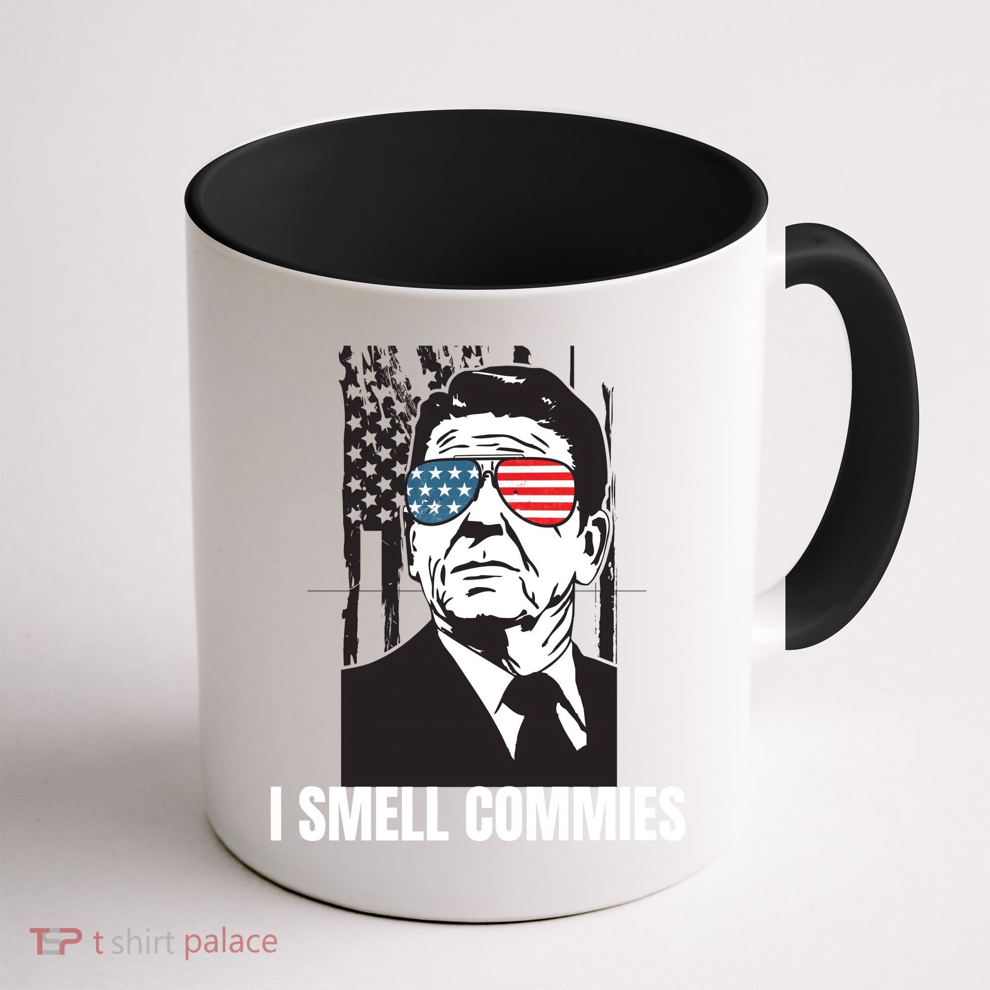 Ronald Reagan President I Smell Commies, Political Humor Coffee Mug