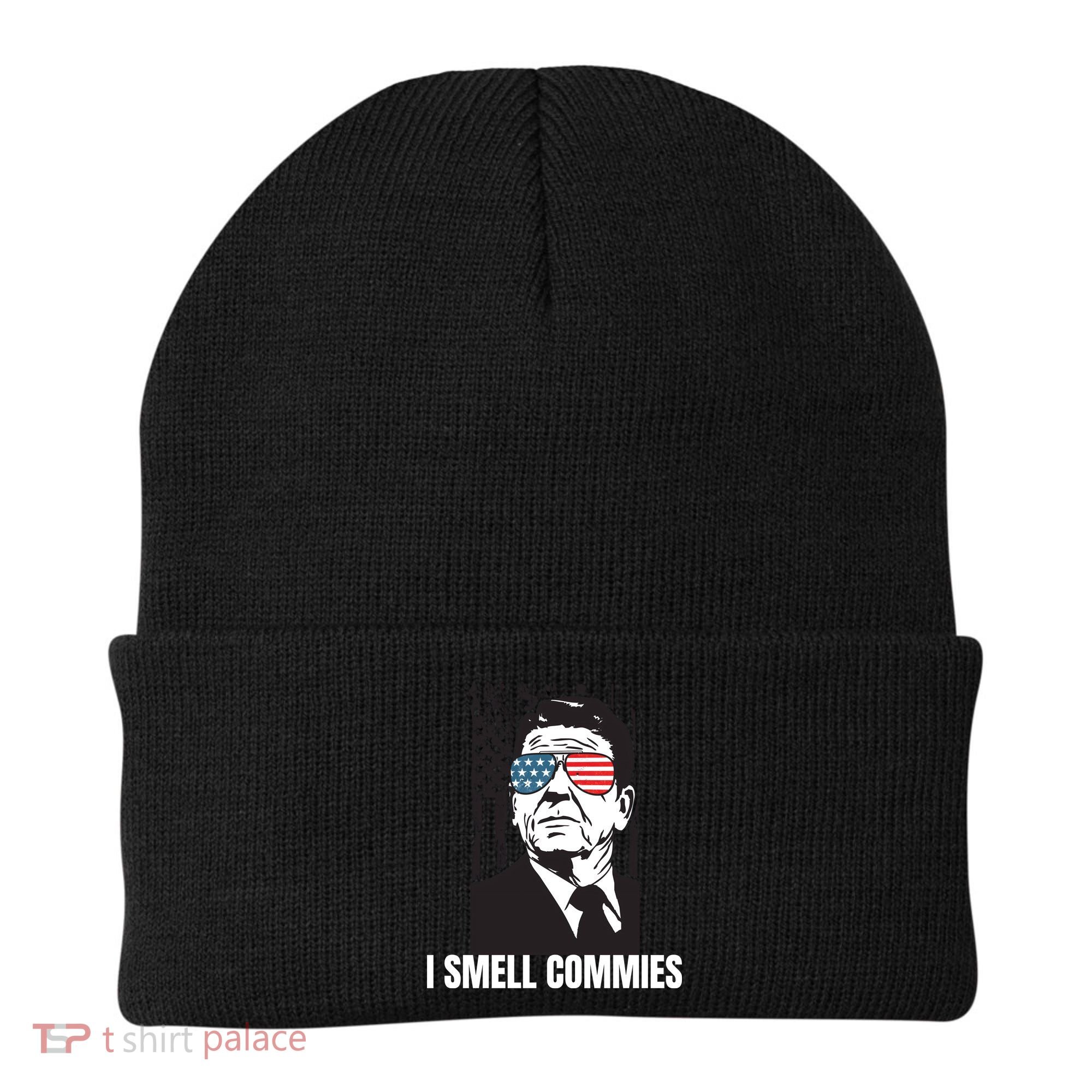 Ronald Reagan President I Smell Commies, Political Humor Beanie