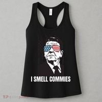 Ronald Reagan President I Smell Commies, Political Humor Women's Tank Top thumb 3