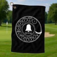 Retro Rotary Phone Dial Golf Towel thumb 1