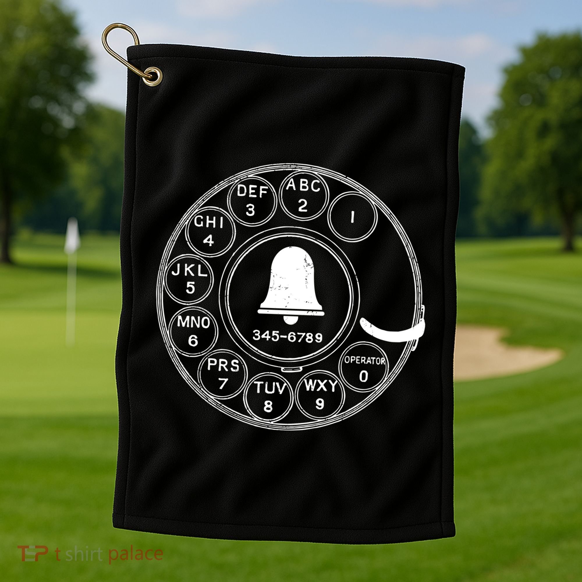 Retro Rotary Phone Dial Golf Towel