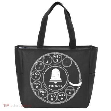 Retro Rotary Phone Dial Tote Bag