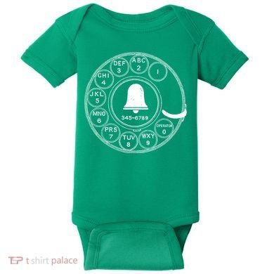 Retro Rotary Phone Dial Baby Bodysuit