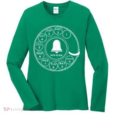 Retro Rotary Phone Dial Women's Long Sleeve Shirt