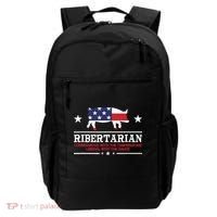 Ribertarian Ribs Pig Patriot Grilling Smoker Grill Funny BBQ Backpack thumb 0