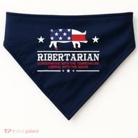 Ribertarian Ribs Pig Patriot Grilling Smoker Grill Funny BBQ USA-Made Doggie Bandana thumb 0
