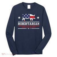Ribertarian Ribs Pig Patriot Grilling Smoker Grill Funny BBQ Long Sleeve Shirt thumb 0