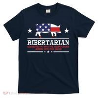 Ribertarian Ribs Pig Patriot Grilling Smoker Grill Funny BBQ T-Shirt thumb 0