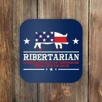 Ribertarian Ribs Pig Patriot Grilling Smoker Grill Funny BBQ Coaster thumb 0