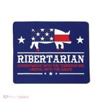 Ribertarian Ribs Pig Patriot Grilling Smoker Grill Funny BBQ Mousepad thumb 0